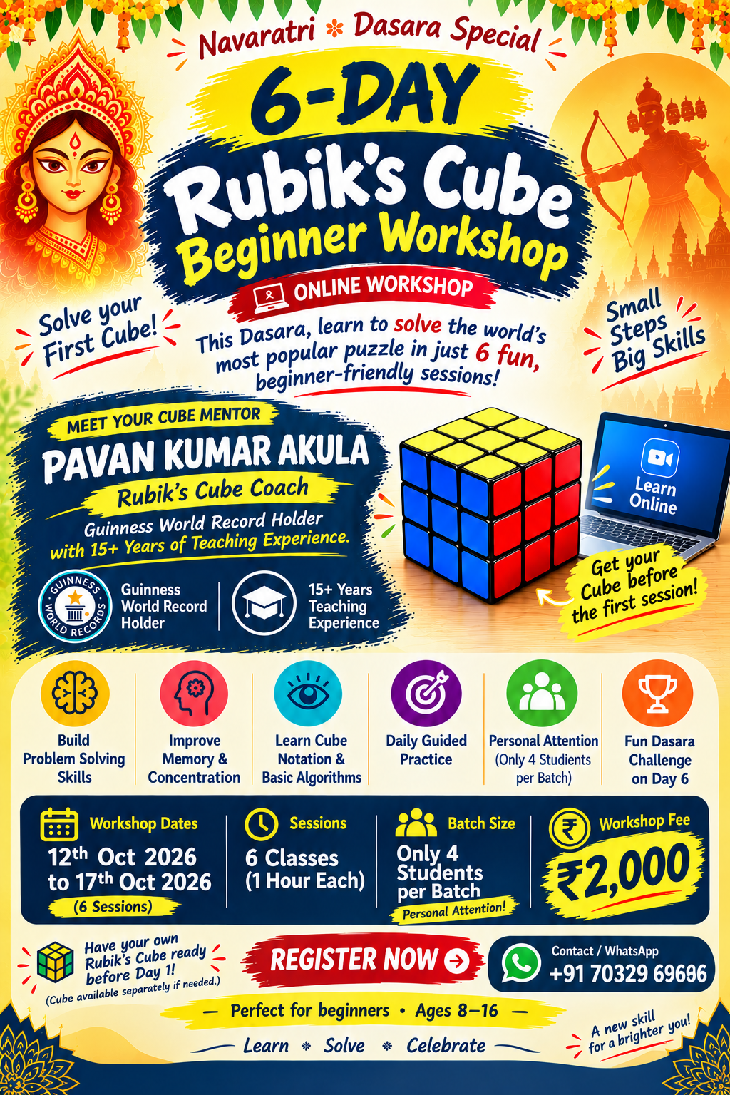 6-Day Rubik’s Cube Beginner Workshop – Dasara Special 2026 - Image 3