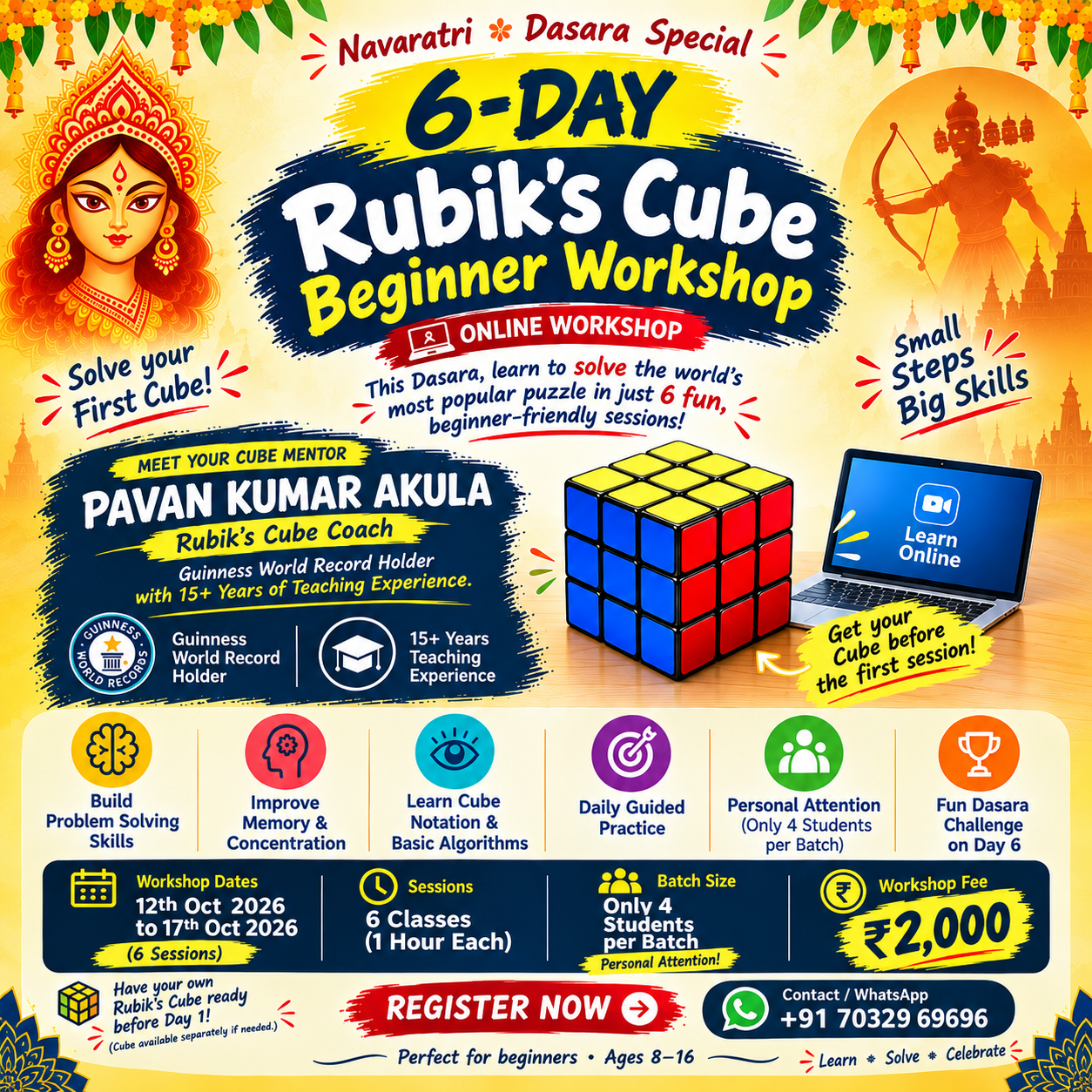 6-Day Rubik’s Cube Beginner Workshop – Dasara Special 2026